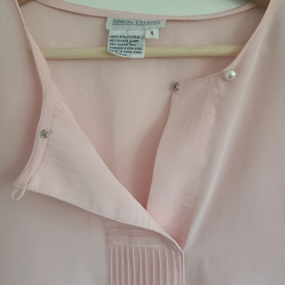 VNTG Simon Chang / Sheer Rose Blouse - Picture 7 of 7